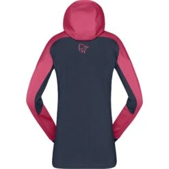 Norrona Trollveggen Powerstretch Pro Zip Hood Jas Dames - Honeysuckle/Indigo Night -Norrona norrona trollveggen powerstretch pro zip hood women honeysuckle indigo night 2 1031655