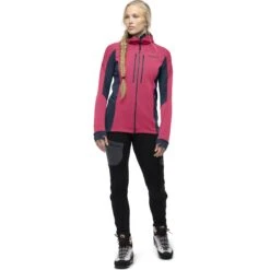 Norrona Trollveggen Powerstretch Pro Zip Hood Jas Dames - Honeysuckle/Indigo Night -Norrona norrona trollveggen powerstretch pro zip hood women honeysuckle indigo night 3 1031656