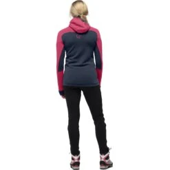 Norrona Trollveggen Powerstretch Pro Zip Hood Jas Dames - Honeysuckle/Indigo Night -Norrona norrona trollveggen powerstretch pro zip hood women honeysuckle indigo night 4 1031657